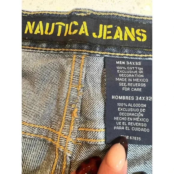 NAUTICA JEANS straight leg relaxed 100% COTTON MENS SIZE 34 / 32 - Picture 3 of 7